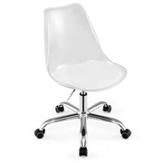 Sedia da ufficio trasparente 60 x 60 x 78-88 cm seduta ergonomica con regolazione dell'altezza bianco chic e argento PET 20_0017049