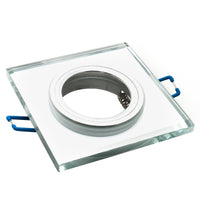 Porta faretto quadrato incasso soffitto 60mm vetro specchiato lampade LED GU10
