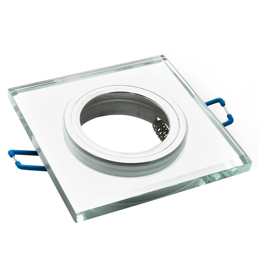 Porta faretto quadrato incasso soffitto 60mm vetro specchiato lampade LED GU10