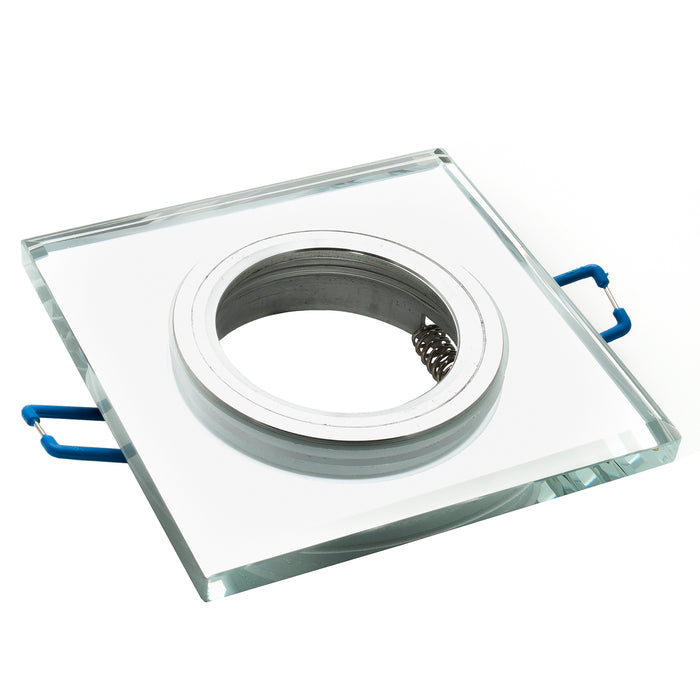 Porta faretto quadrato incasso soffitto 60mm vetro specchiato lampade LED GU10