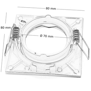 Faretto silver quadrato incasso 80mm LED GU10 RGBW luce colorata centro estetico