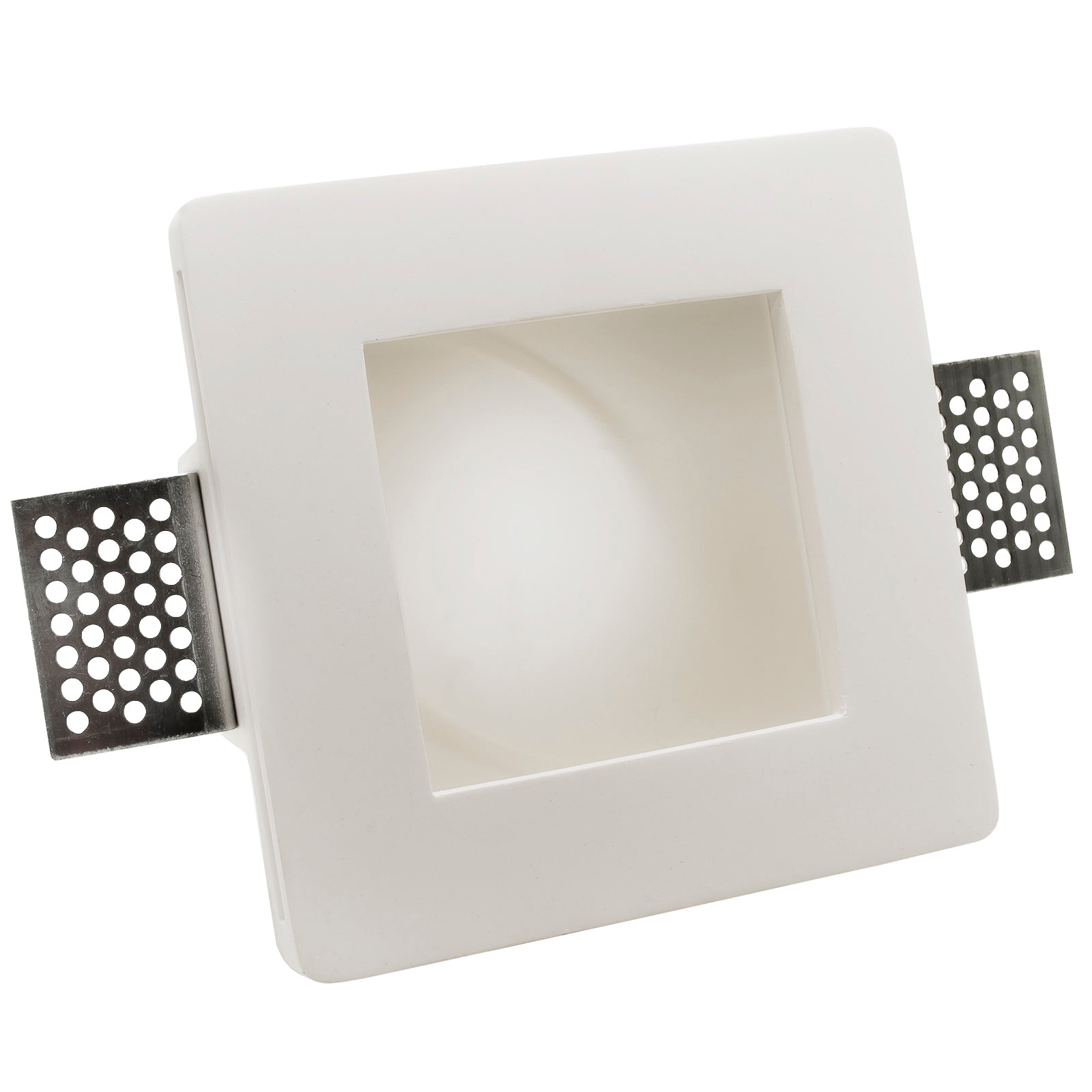 Portafaretto Downlight Gesso Integrazione Cartongesso Quadrato per Lampadina LED GU10 / GU5.3 Foro 120x120 mm