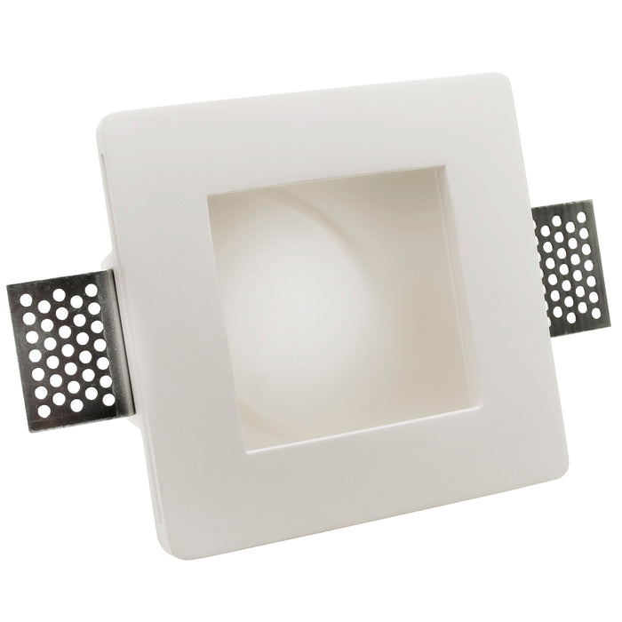 Portafaretto Downlight Gesso Integrazione Cartongesso Quadrato per Lampadina LED GU10 / GU5.3 Foro 120x120 mm