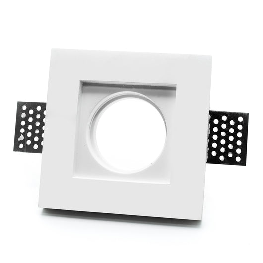 Porta faretto gesso slim 30mm bianco incasso quadrato foro 103x103mm GU10 GU5.3