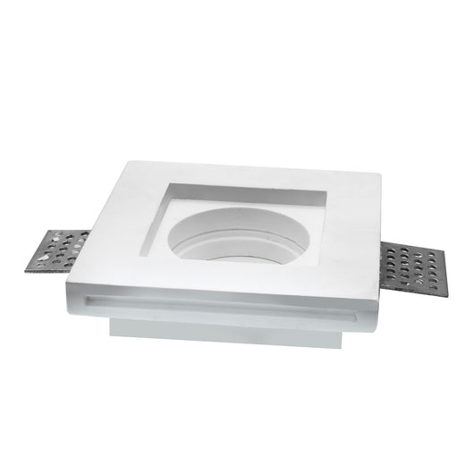 Porta faretto gesso slim 30mm bianco incasso quadrato foro 103x103mm GU10 GU5.3