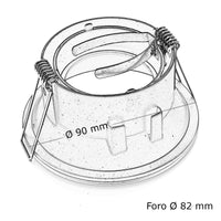 Portafaretto moderno porta faretto nero foro incasso 85mm luce orientabile GU10