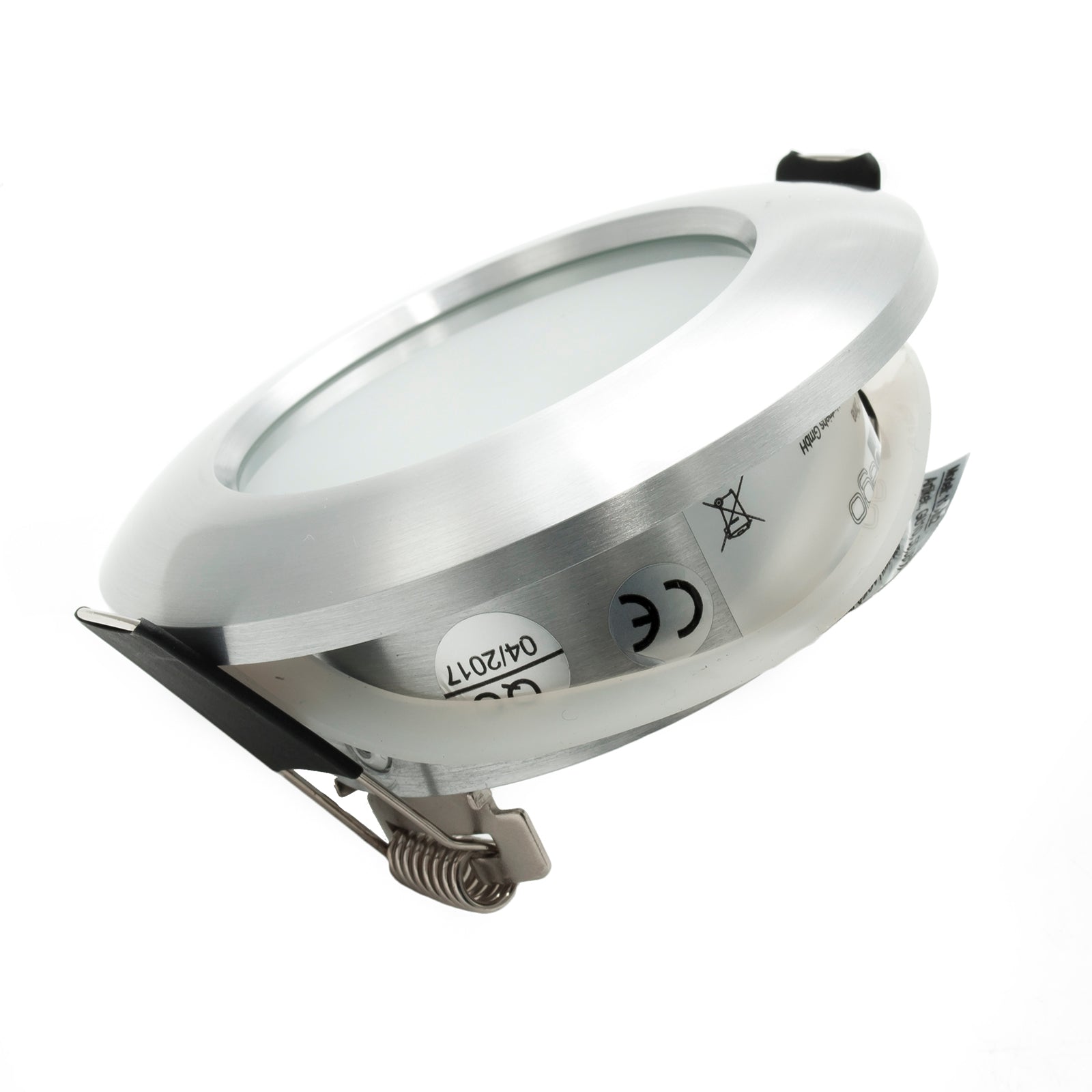 Porta faretto tondo orientabile incasso vetro opaco 68mm supporto lampade GU10