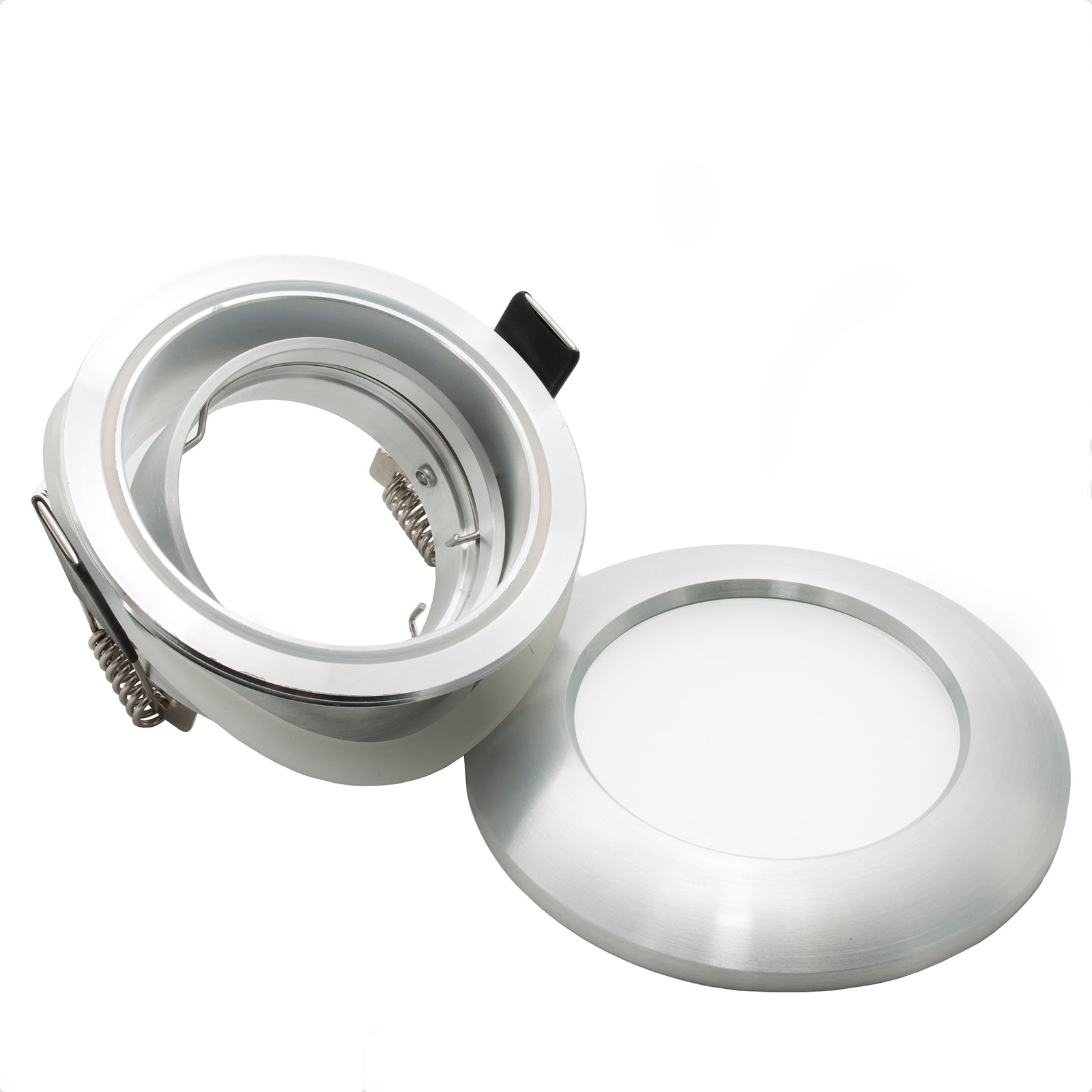 Porta faretto tondo orientabile incasso vetro opaco 68mm supporto lampade GU10