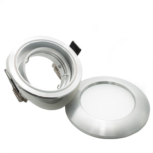 Porta faretto tondo orientabile incasso vetro opaco 68mm supporto lampade GU10