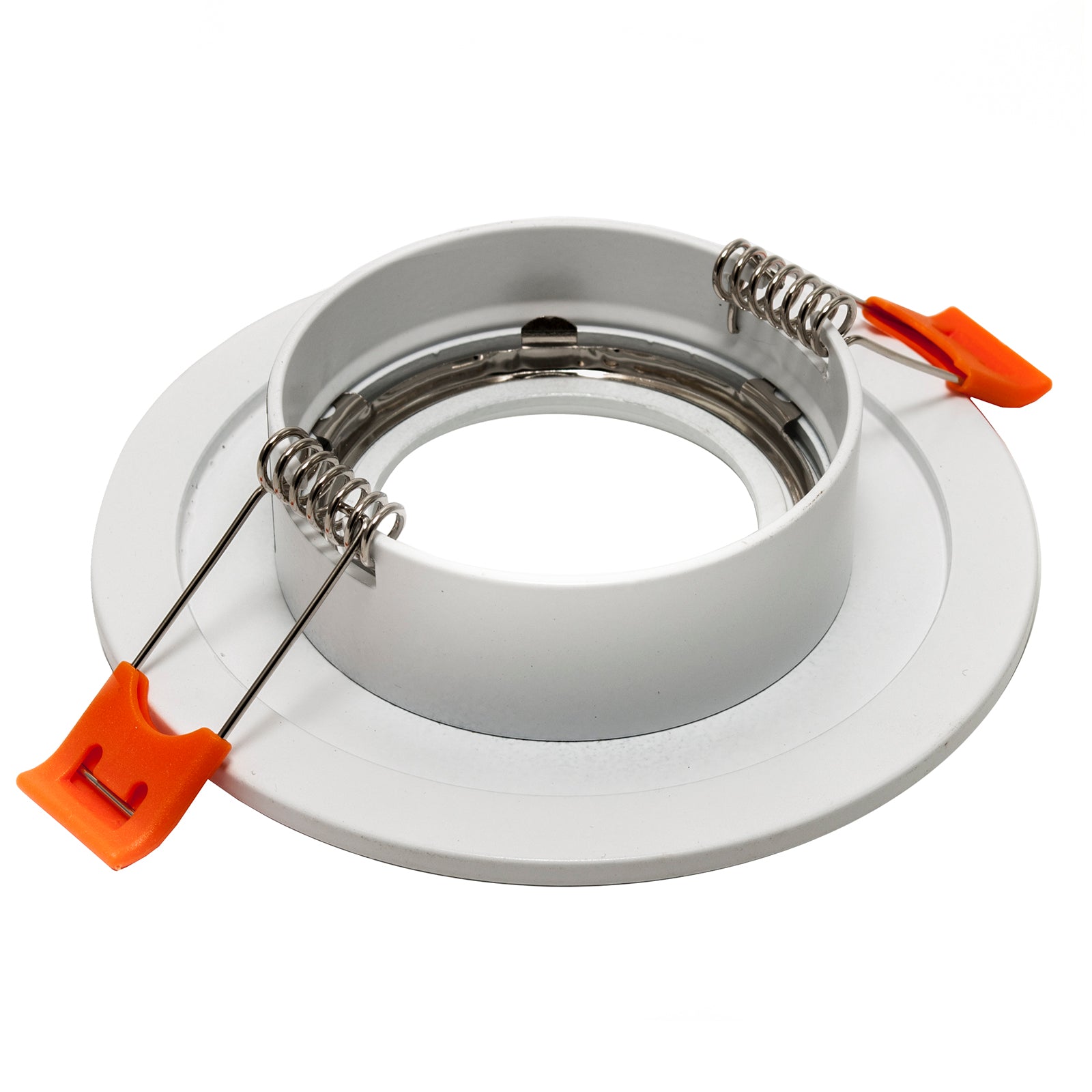 Porta faretto tondo bianco incasso 65mm brillantini supporto lampade LED GU10