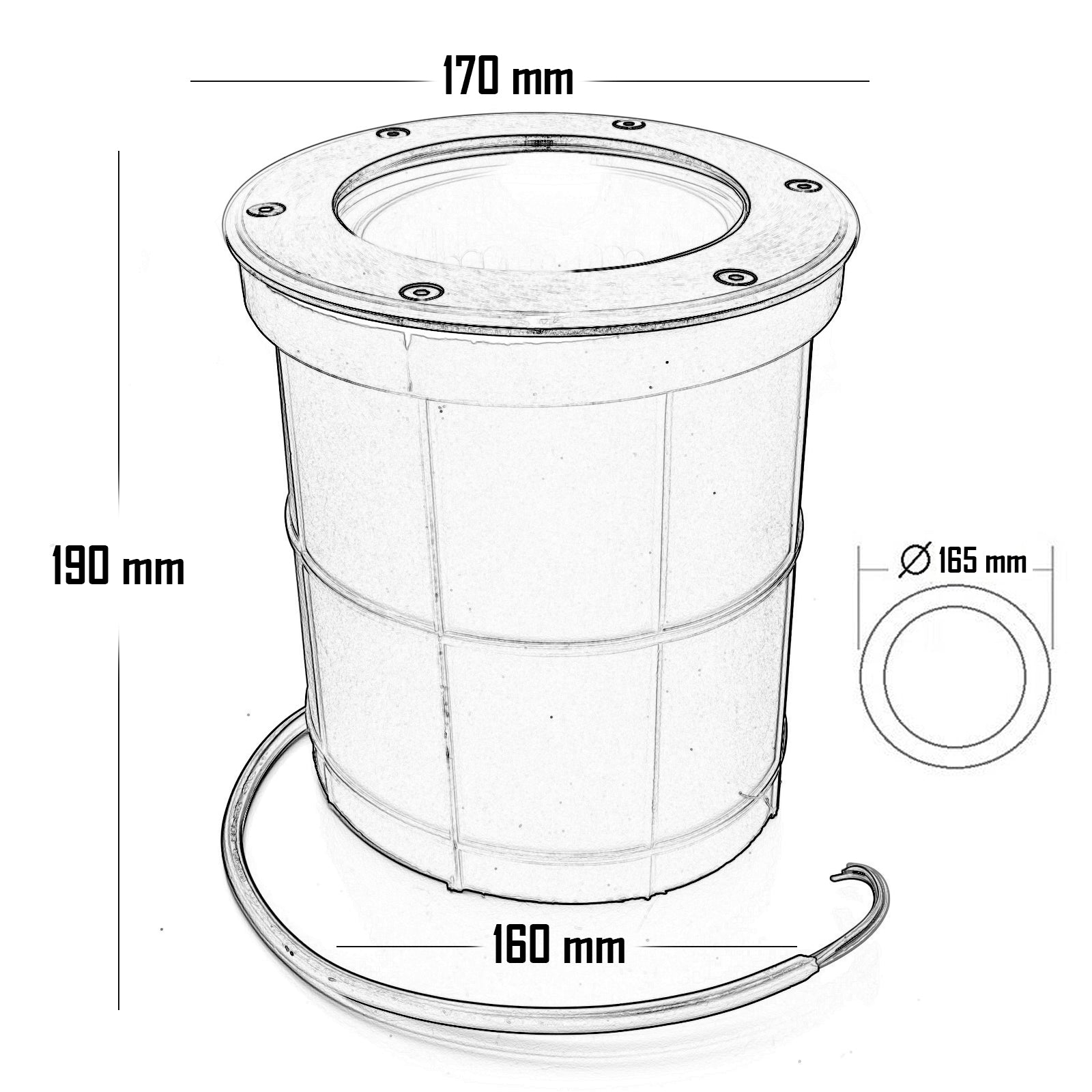 Faretto calpestabile da incasso impermeabile IP65 LED E27 SPOT PAR30 12W angolo luce 40 gradi giardino cortile facciata LUCE NATURALE 4000K