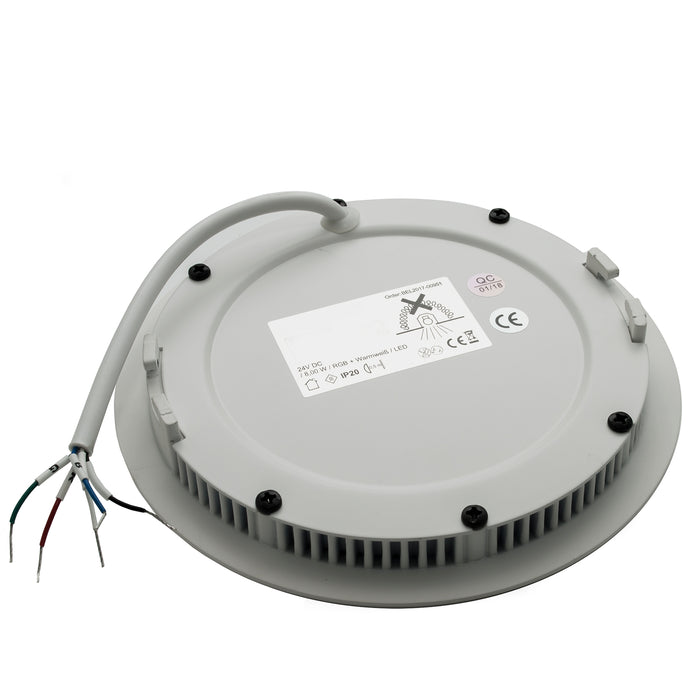 Faretto pannello incasso LED slim 8W 24V DMX luce colorata RGBW 3000K foro 13