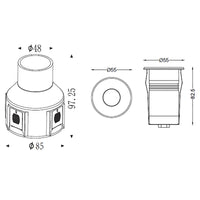 Faretto calpestabile 24V IP67 LED 3W segnapassi luce asimmetrica giardino 3000K