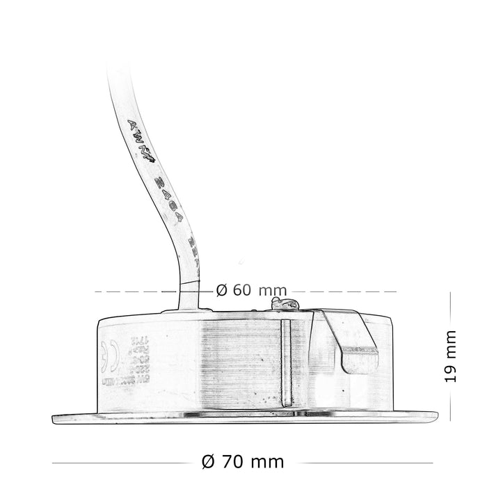 Faretto LED 3W slim incasso foro 60mm opaco luce cappa cucina mensola IP20 220V LUCE FREDDA 6500K