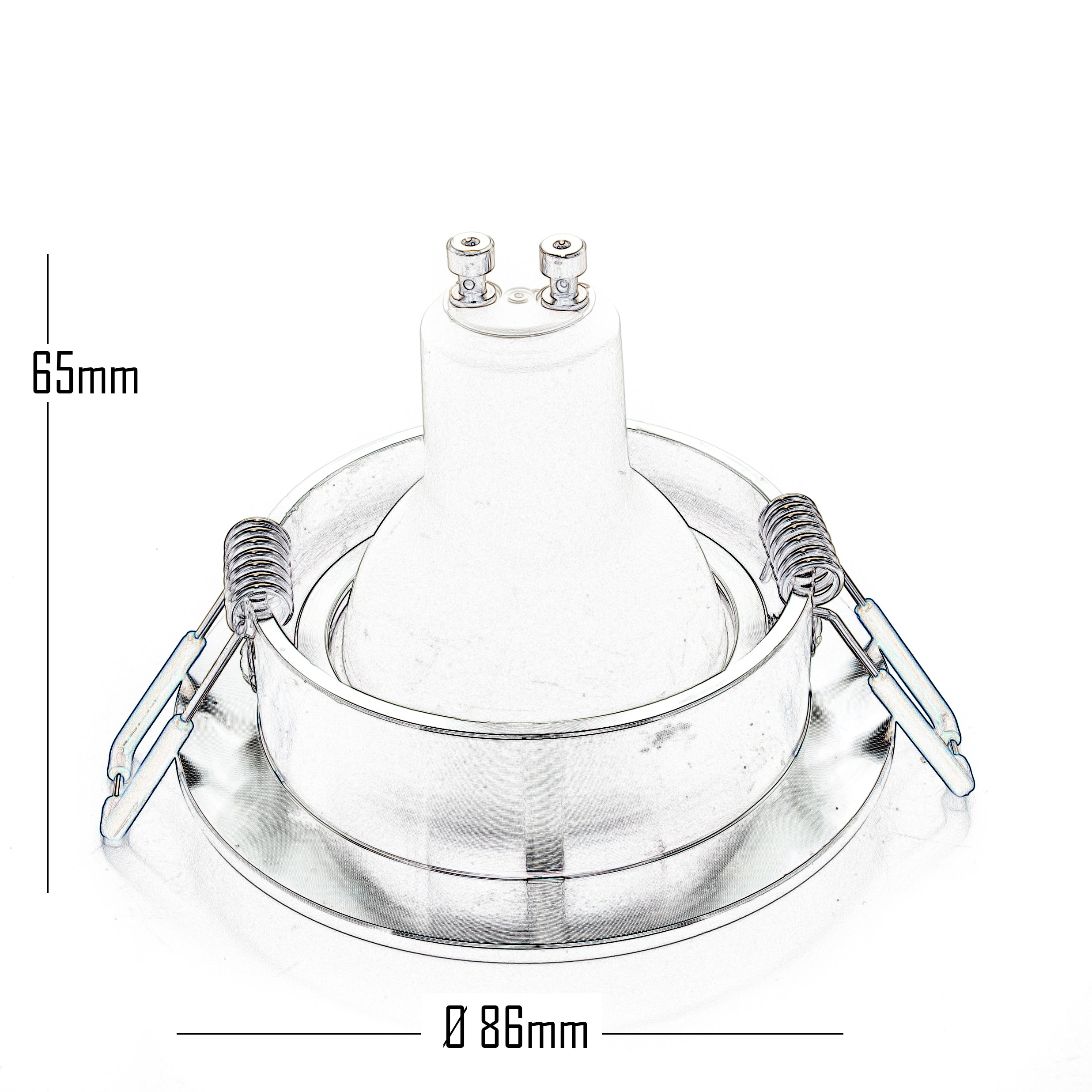 Faretto LED 8W oro brillantini orientabile GU10 incasso luce diffusa foro 7cm ORO 3000K