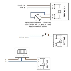 Dimmer CASAMBI CBU TED controller luci LED sezione fase modulo bluetooth 230V
