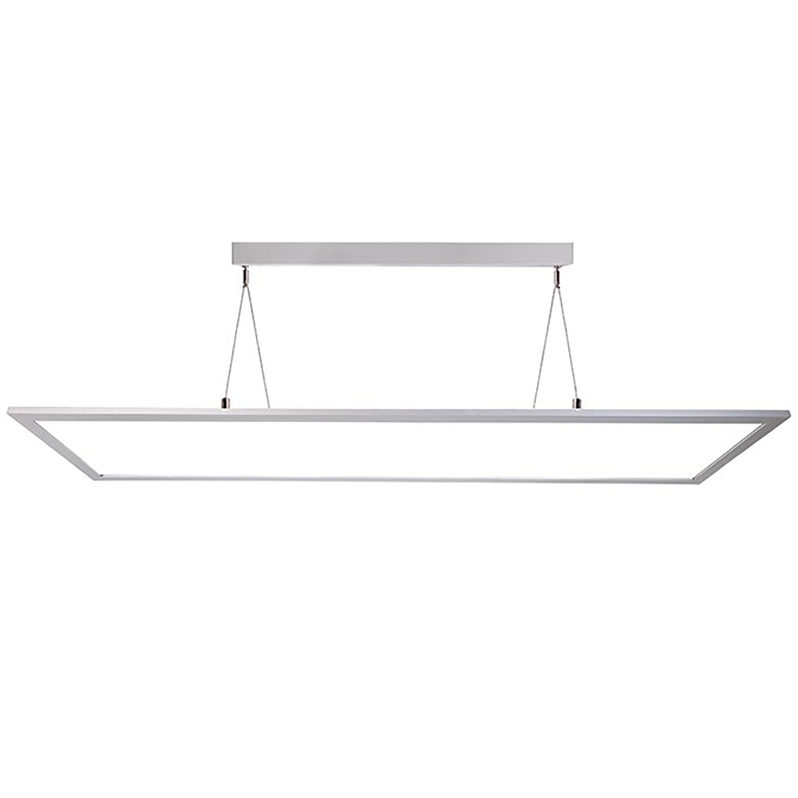 Pannello pendente rettangolare LED 63W 24V luce colorata RGB 4000K dimmerabile doppia emissione 120x30cm BIANCO