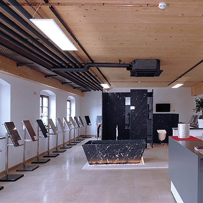 Lampada sospensione DIMMERABILE LED 50W CCT 3000K 4000K lampadario pendente luce ufficio palestra sala conferenze 6000lm 230V GRIGO