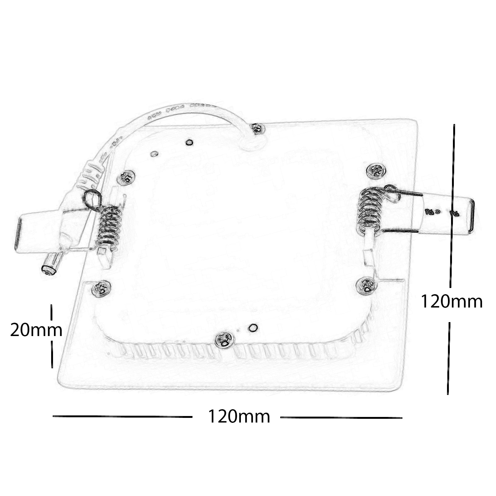 Faretto incasso LED 6W pannello quadrato slim interruttore CCT da 3000K a 6500K luce corridoio cucina foro 10cm
