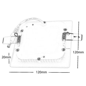 Faretto incasso LED 6W pannello quadrato slim interruttore CCT da 3000K a 6500K luce corridoio cucina foro 10cm
