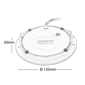 Faretto incasso LED 6W pannello rotondo slim interruttore CCT da 3000K a 6500K luce ingresso ufficio foro 10cm