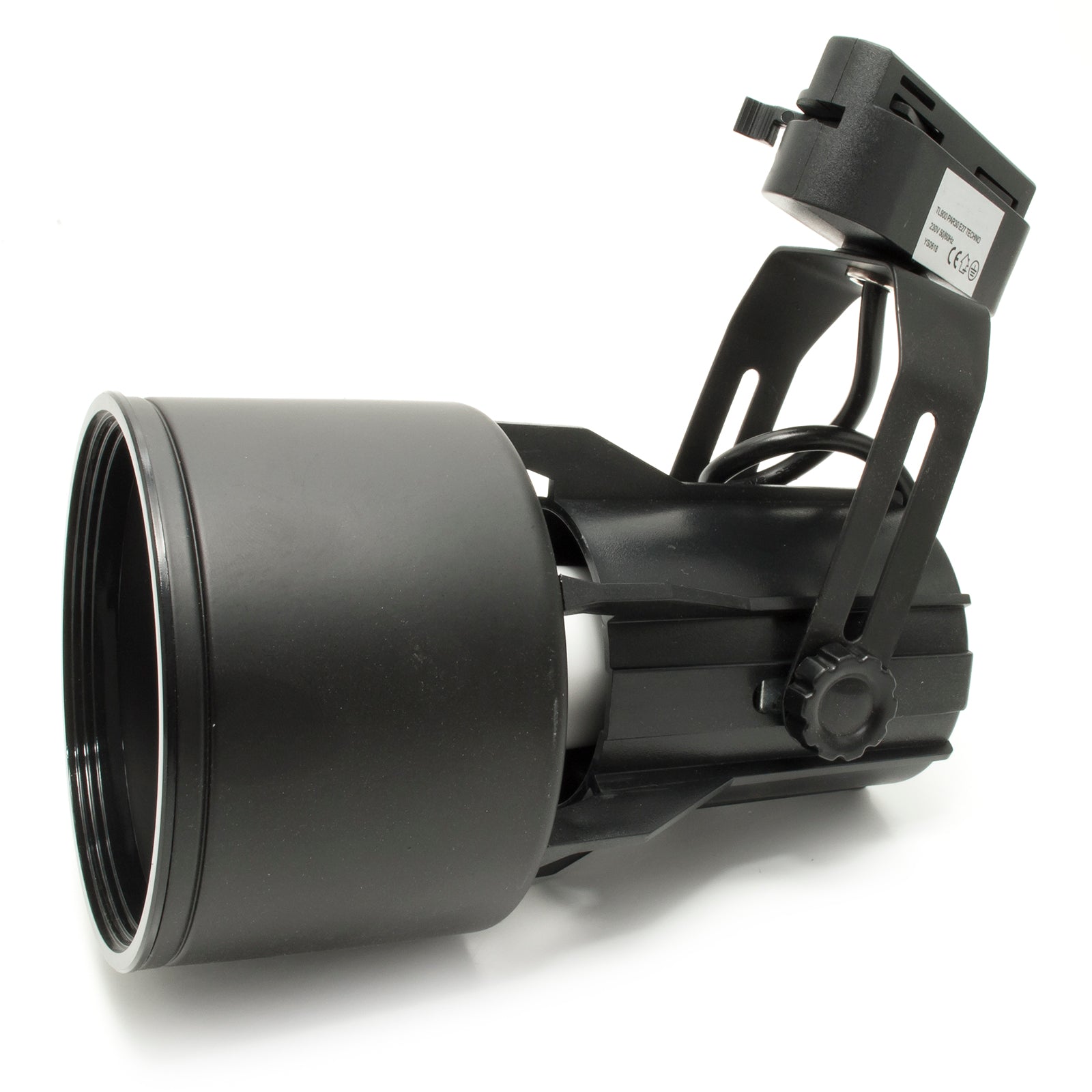 Faretto moderno LED 12W track binario monofase orientabile lampada PAR30 E27 luce spot negozio vetrina 230V NERO 6000K