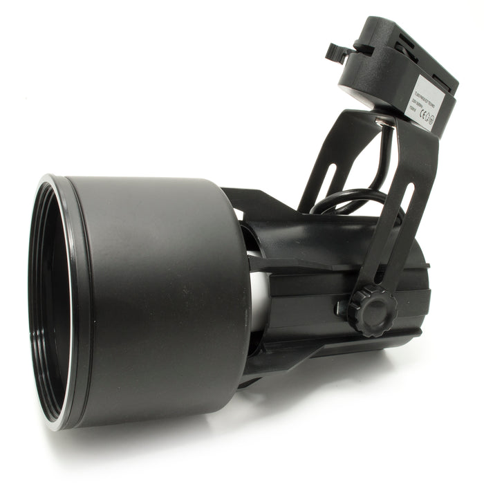 Faretto moderno LED 12W track binario monofase orientabile lampada PAR30 E27 luce spot negozio vetrina 230V NERO 6000K