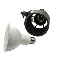 Faretto moderno LED 12W track binario monofase orientabile lampada PAR30 E27 luce spot negozio vetrina 230V NERO 6000K