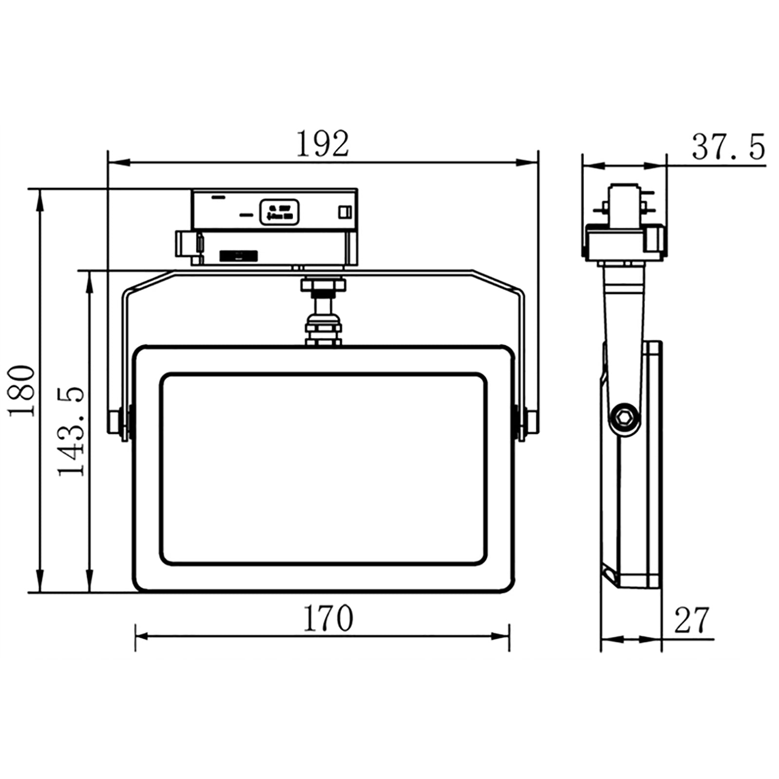 Faretto track per binario trifase LED 15W bianco luce con staffa orientabile illuminazione negozio vetrina showroom 230V 3000K