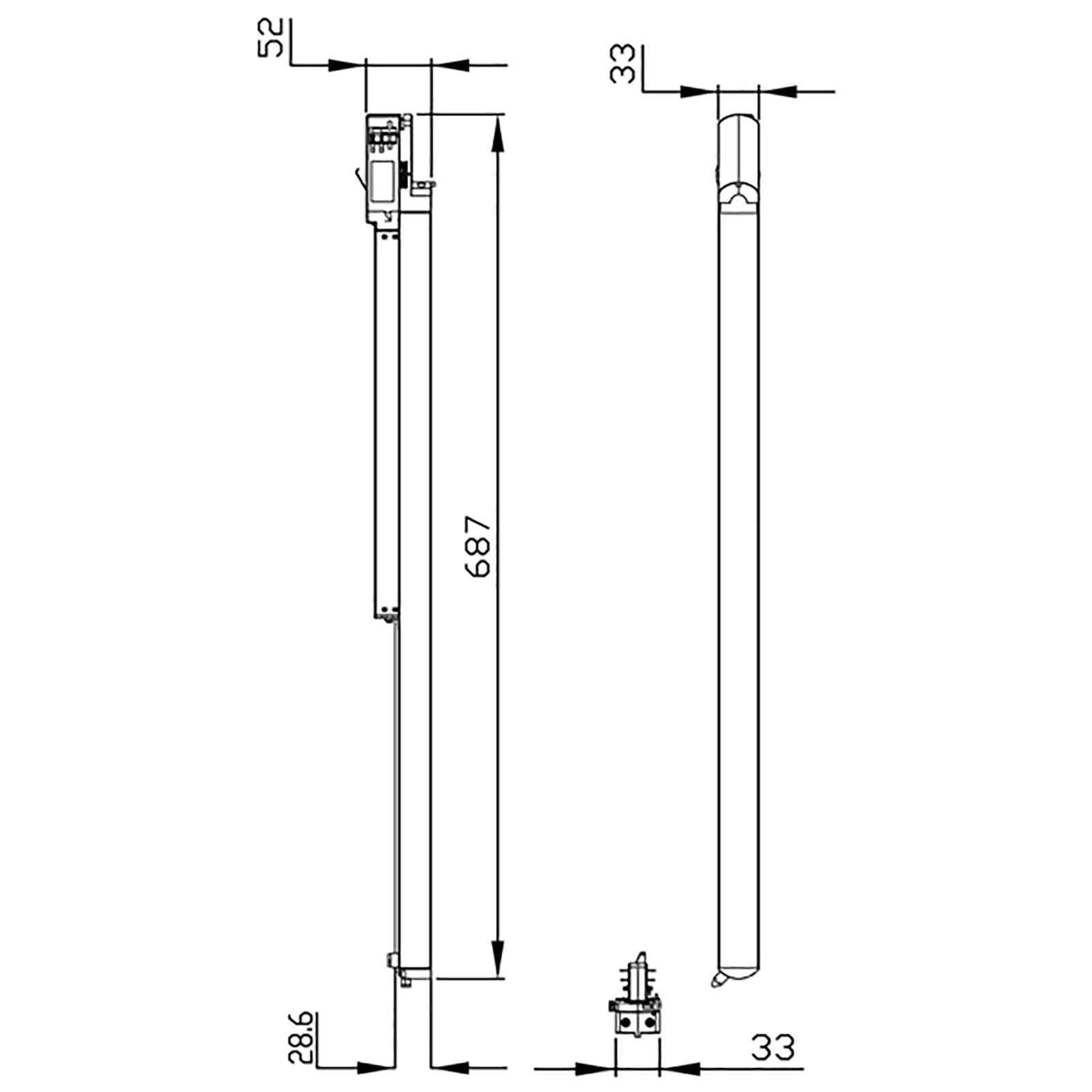 Barra LED faretto track binario trifase 18W alluminio nero bianco luce lineare negozio deposito ufficio studio 60cm NERO 4000K