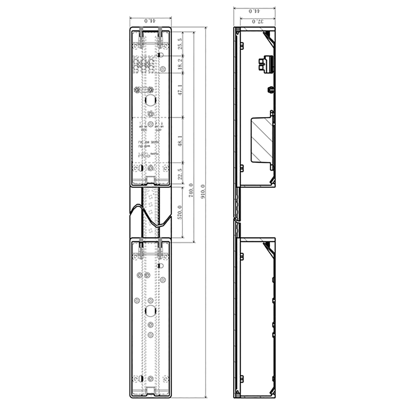 Applique barra slim 100 LED 9W lampada luce muro 3000K ambienti interni 910mm COLORE BIANCO