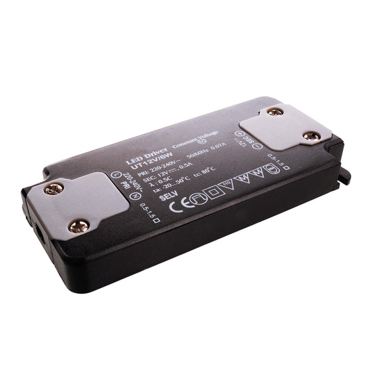 Alimentatore trasformatore SLIM 6W 12V DC 500mA lampade strisce LED 220V IP20