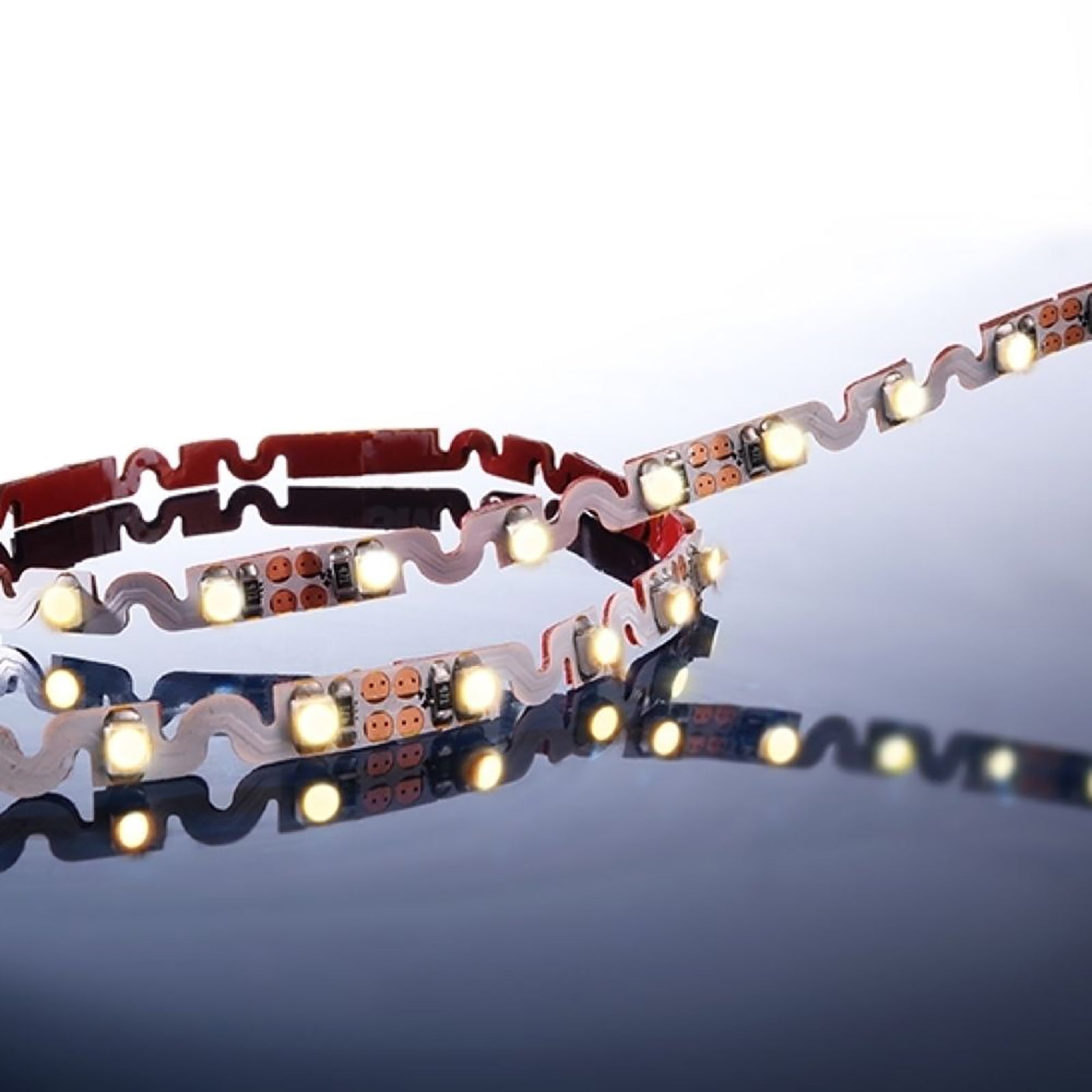 Striscia LED adesiva 40W scritte luminose vetrine pub luce colorata Zig-Zag 12V LUCE 3000K