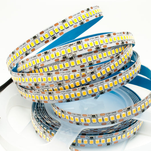Strip 1200 LED SMD2835 striscia 5Mt alta luminosita dimmerabile DIMMER 90w 12v 240 led/mt 4000K
