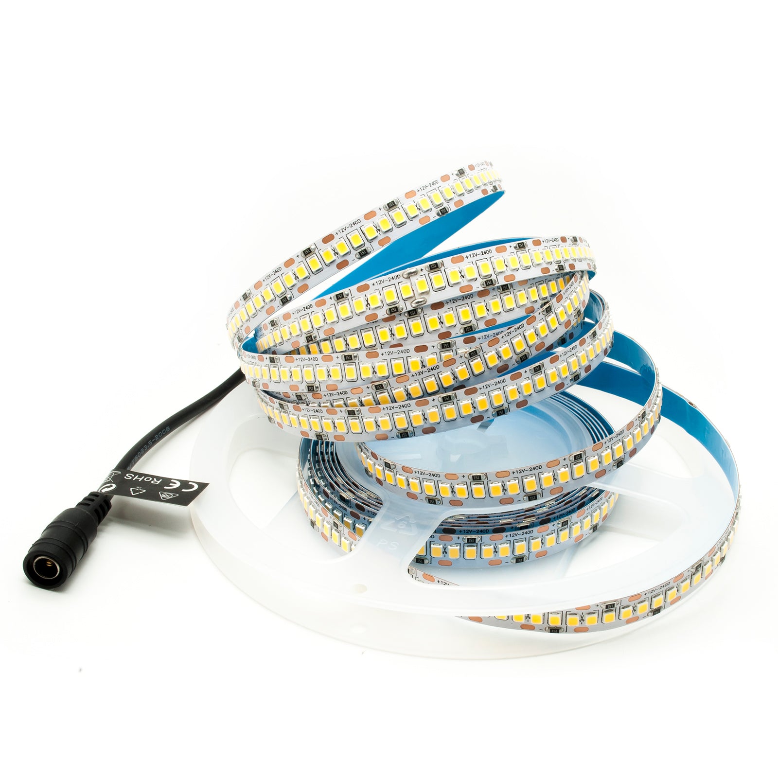 Strip 1200 LED SMD2835 striscia 5Mt alta luminosita dimmerabile DIMMER 90w 12v 240 led/mt 6000K