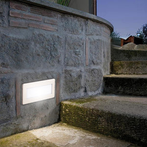 Faretto segnapassi LED 4W incasso luce muro cassetta 506 4000K bianco inox IP65