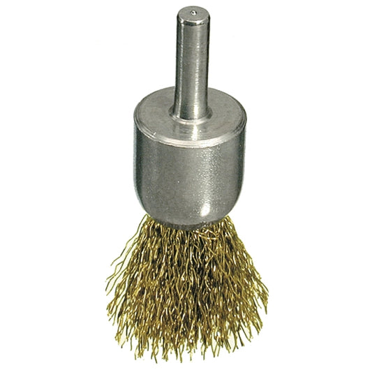 SPAZZOLA FRONTALE FILI ONDULATI ACCIAIO GAMBO 6mm Ø20 mm PULIZIA RUGGINE CEBO