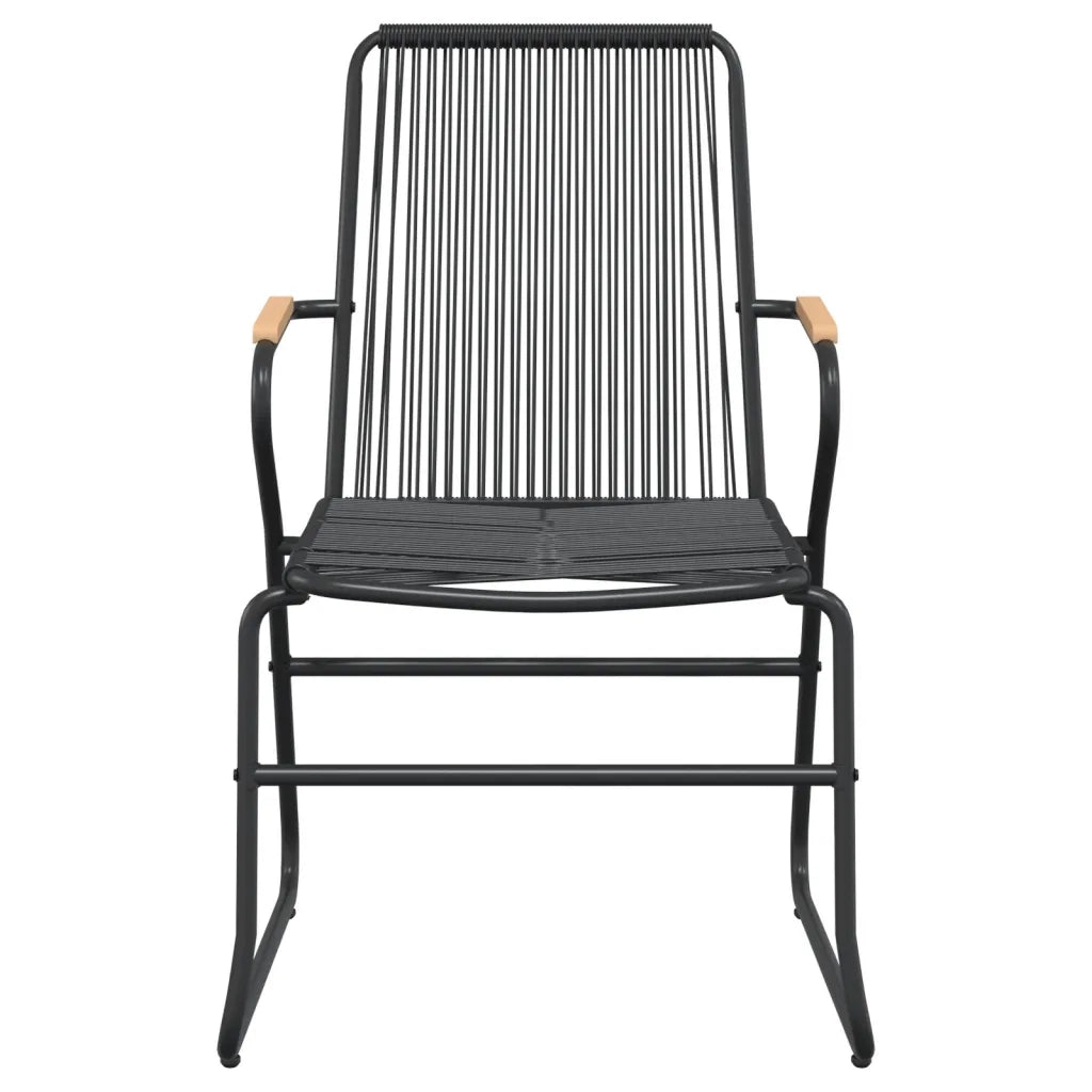 Set da Pranzo da Giardino 3 pz | Set Salotto da Giardino Nero in Rattan PVC