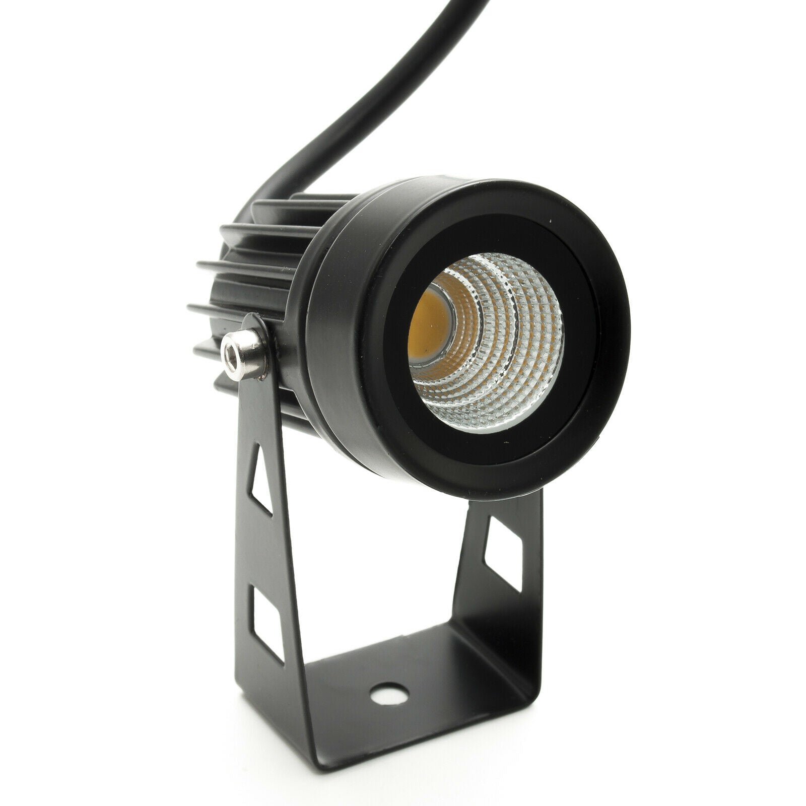 Faretto LED spot staffa orientabile 3.5W esterno luce giardino parete IP65 230V COLORE NERO 3000K