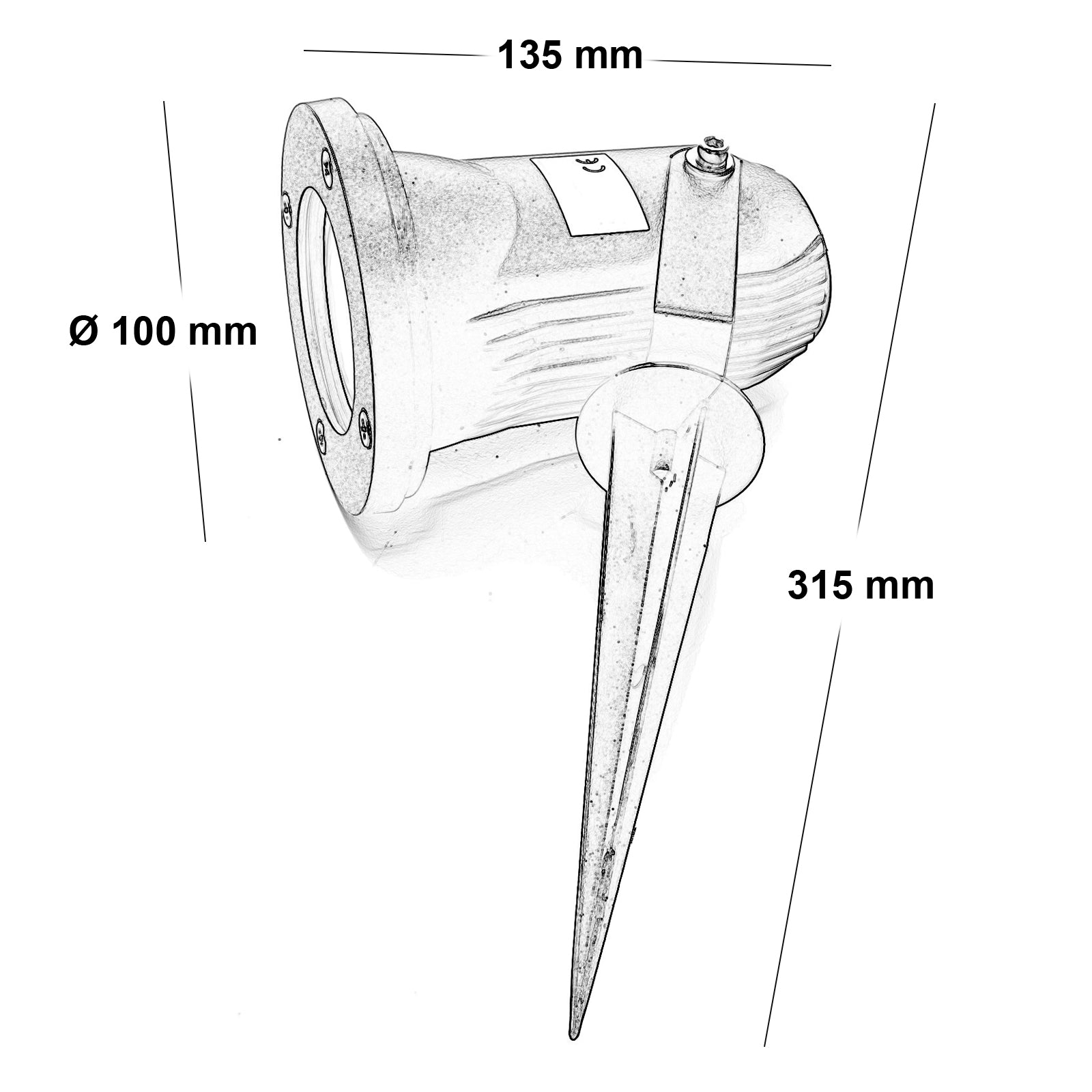 Faretto orientabile IP65 picchetto LED GU10 segnapassi impermeabile luci giardino alberi piante 230V COLORE NERO