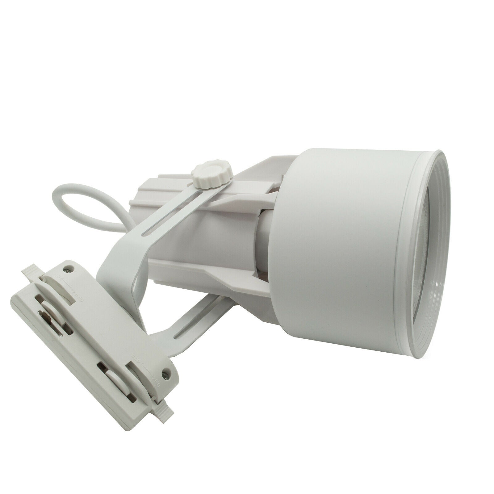 Faretto track binario orientabile lampada LED attacco E27 luce spot negozio ufficio 230V SENZA LAMPADA COLORE BIANCO