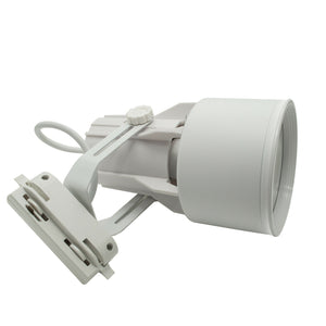 Faretto track binario orientabile lampada LED attacco E27 luce spot negozio ufficio 230V SENZA LAMPADA COLORE BIANCO