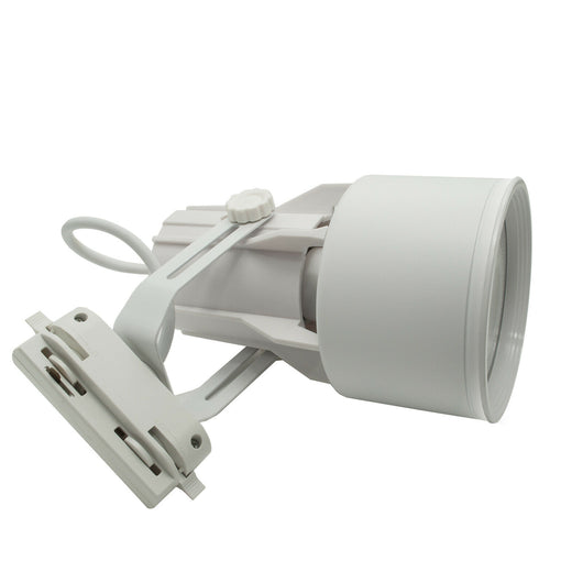 Faretto track binario orientabile lampada LED attacco E27 luce spot negozio ufficio 230V SENZA LAMPADA COLORE BIANCO