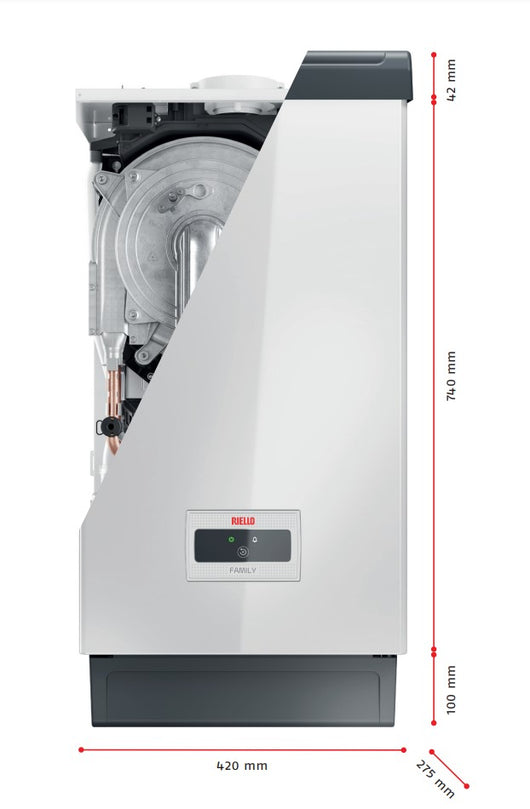 Caldaia a Condensazione Riello FAMILY EXTERNA 25 Metano/Gpl KIS Low NOx Completa di Kit Fumi