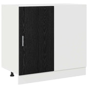 Pensile da cucina | Mobile Base d'Angolo per Cucina Rovere nero 86 x 46 x 81,5 cm