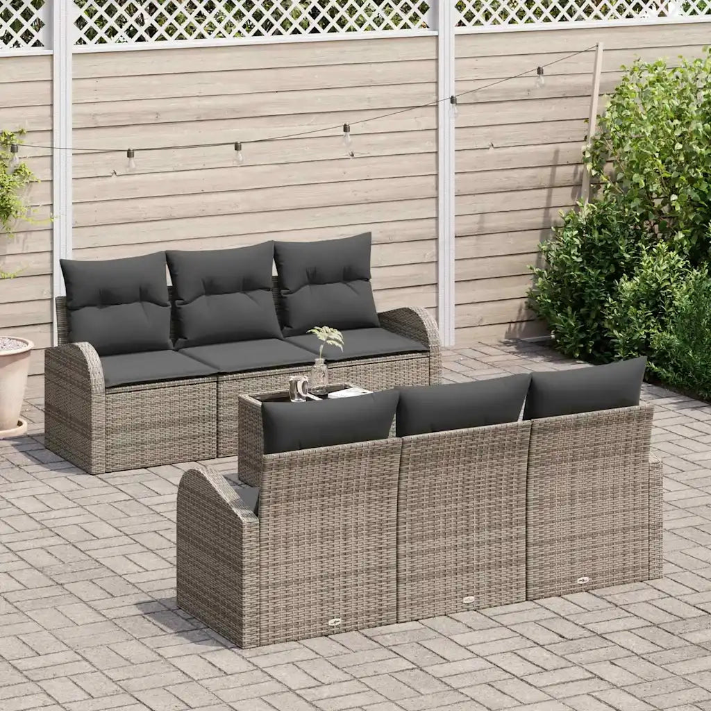 Set Divano da Giardino Grigio 55 x 55 x 37 cm polyrattan