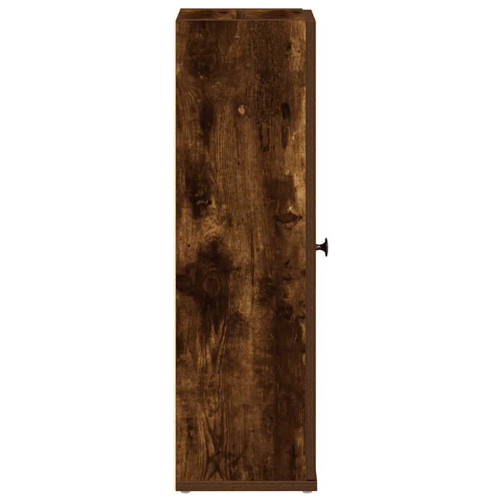 vidaXL Mobile da Bagno con Portarotolo Rovere Fumo 20,5x22x72 cm