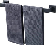 Maniglie per asciugamani 50 cm Montaggio a muro Bagno Maniglione per asciugamani - Acciaio inossidabile Nero lucido