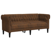 Divano | Divano da soggiorno | Sofa Chesterfield a 2 Posti Marrone in Tessuto