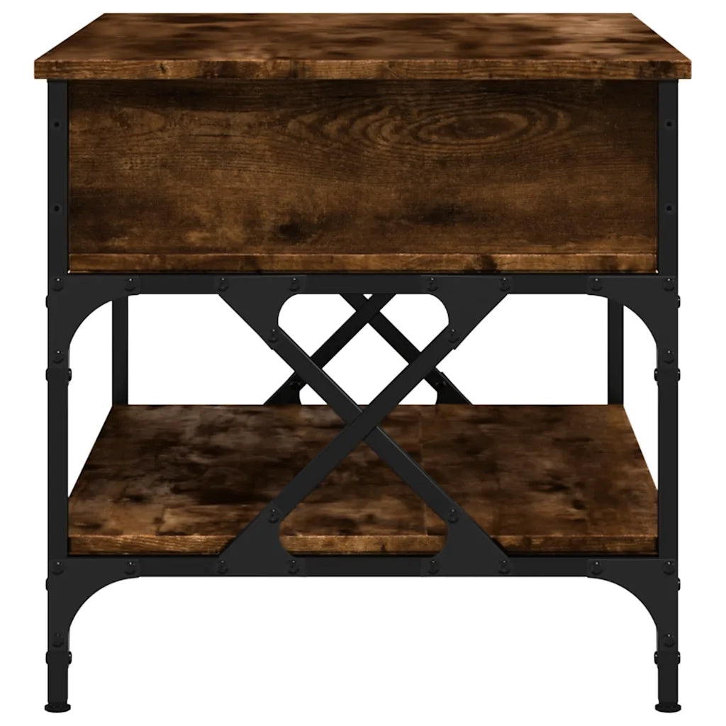 vidaXL Tavolino Salotto Rovere Fumo 70x50x50 cm Multistrato e Metallo